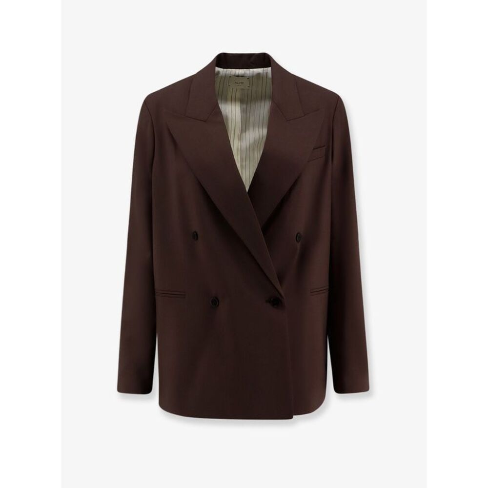 Alysi Women Double-Breasted Stretch Virgin Wool Blazer